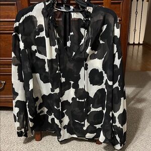 Sanctuary Monochrome Ruffled Blouse